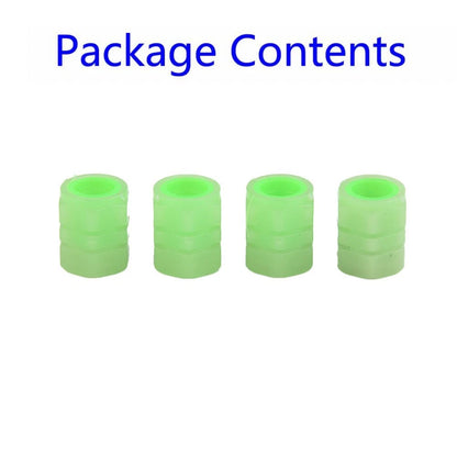 4X Luminous Tire Valve Caps for Vehicle Wheel Glow Dust Cover Kit
