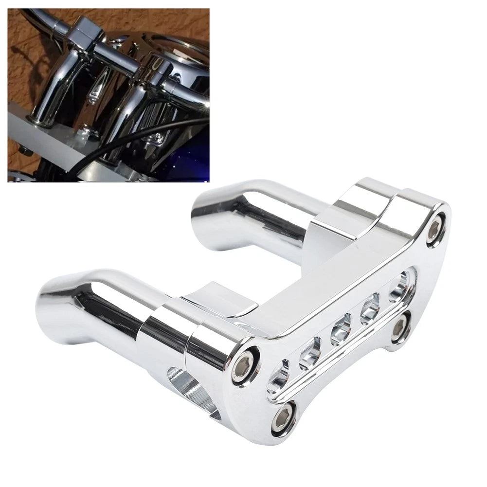3.5" Handlebar Riser & Top Clamp for Harley Dyna Softail Sportster Chrome