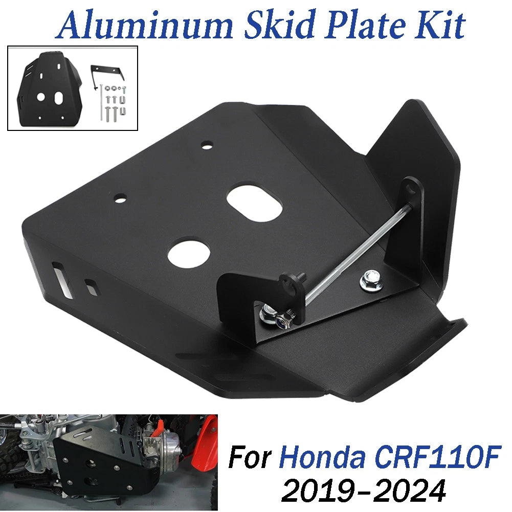Skid Plate Kit for Honda CRF110F (2019–2024) Aluminum Bash Guard Protector
