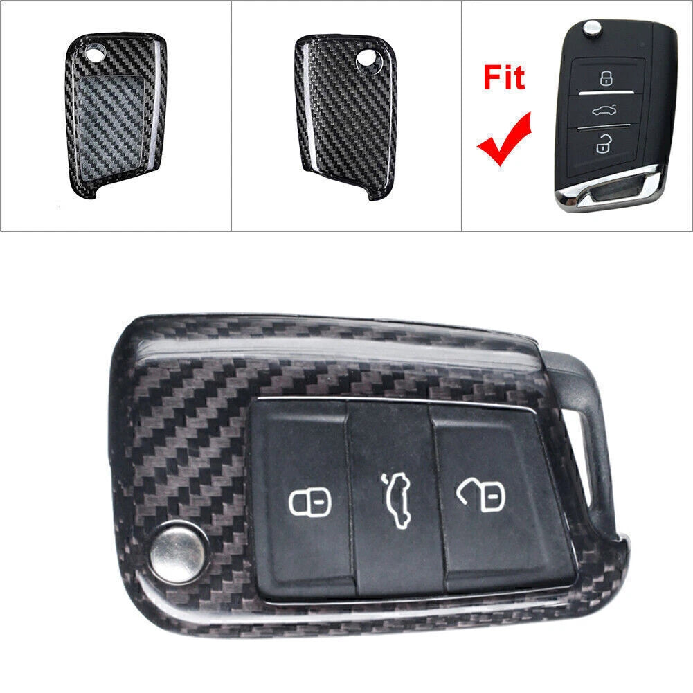 Remote Key Fob Shell Cover for VW MK7 Golf Jetta (2015–Present) Carbon Fiber