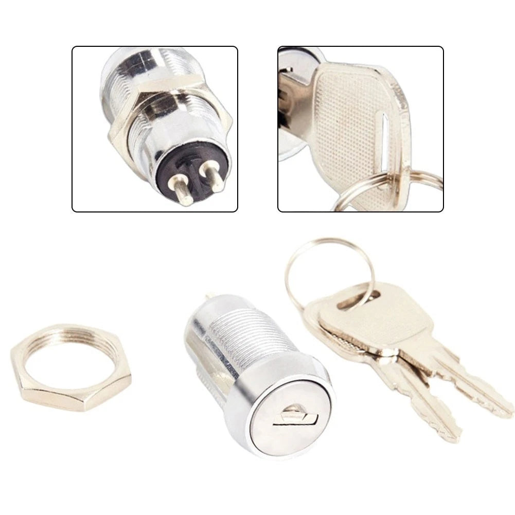 Zinc Alloy Lock Cylinder Key Switch for Cabinets (90 Degree Rotation)