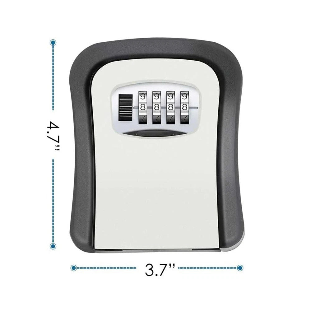 4-Digit Key Safe Lock Box Wall Mount Security Storage Case