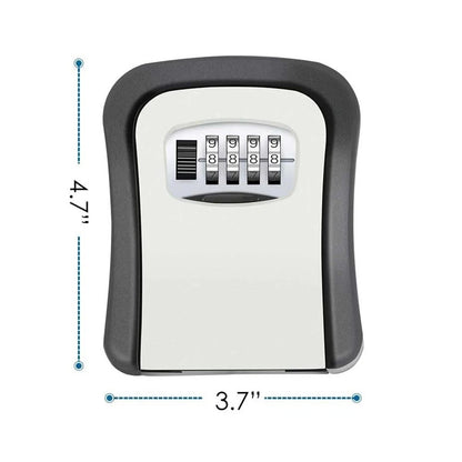 4-Digit Key Safe Lock Box Wall Mount Security Storage Case