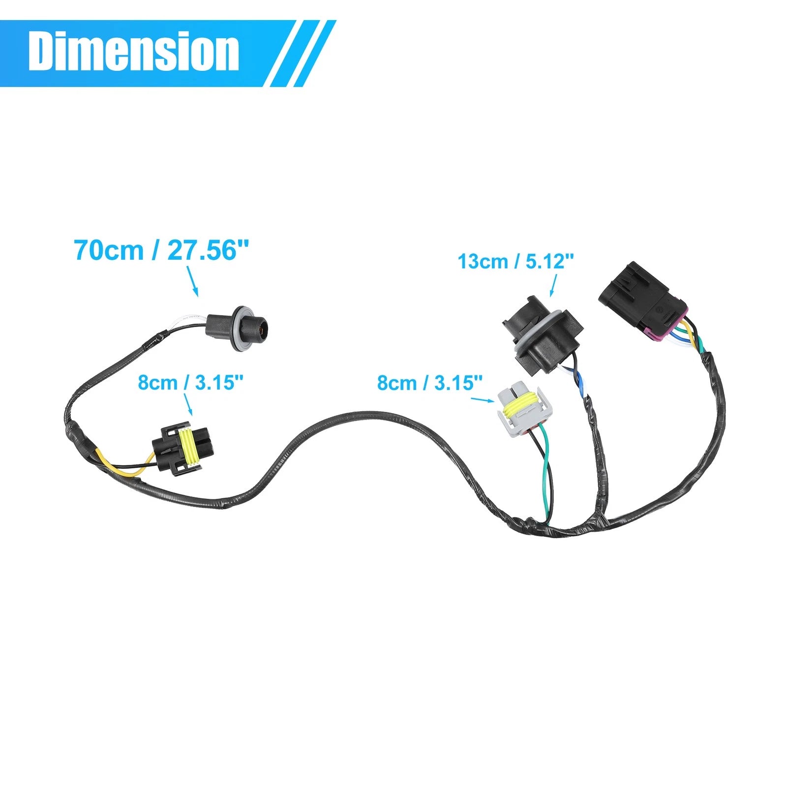 Front Headlight Wiring Harness Socket Replacement for Chevrolet Malibu (2008–2012)