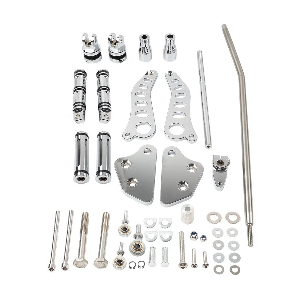 Chrome Forward Controls Footpegs Levers for Harley Dyna (2006–2017)