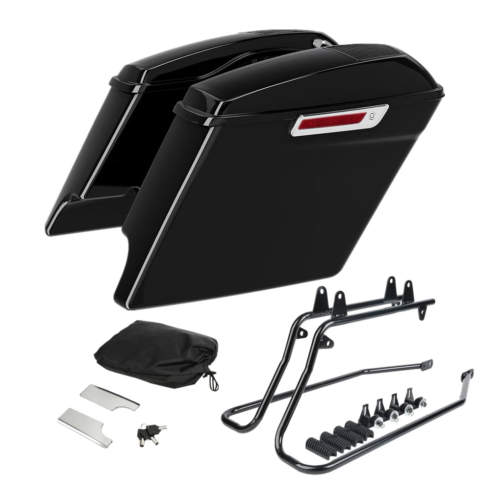 5'' Stretched Saddlebag Speaker Lids & Bracket for Harley Softail (1984–2017)