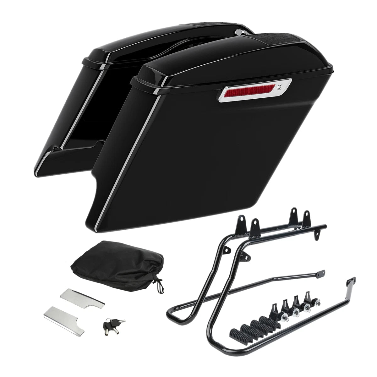 5'' Stretched Saddlebag Speaker Lids & Bracket for Harley Softail (1984–2017)