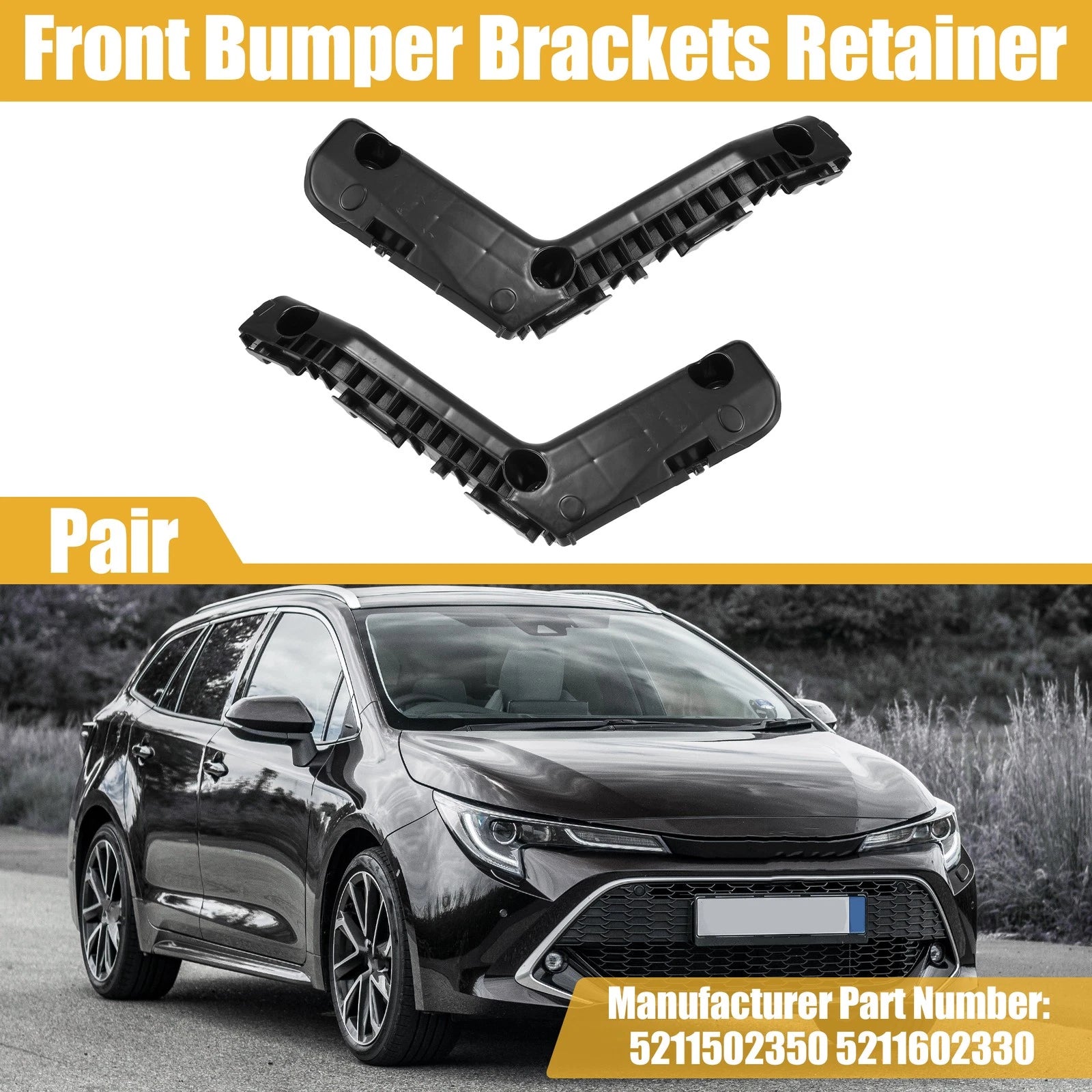 Front Bumper Brackets Pair Replacement for Toyota Corolla (2018–2019)
