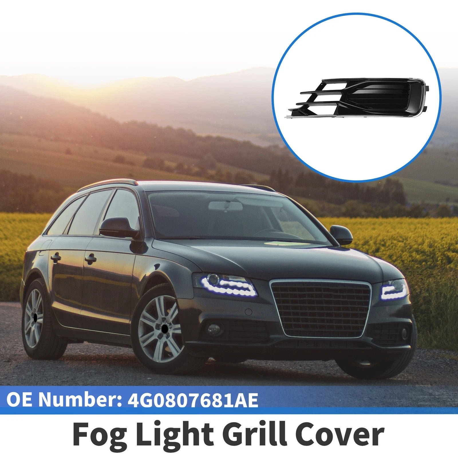 Front Left Fog Light Grill Replacement for Audi A6 (2016–2018)