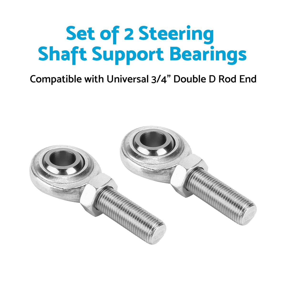 Set of 2 Double D Rod End Steering Shaft Support Bearings