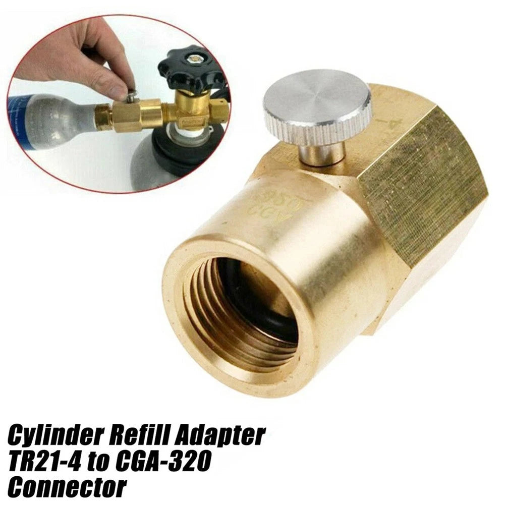 Cylinder Refill Adapter for SodaStream with Brass TR214 to CGA320 Connector
