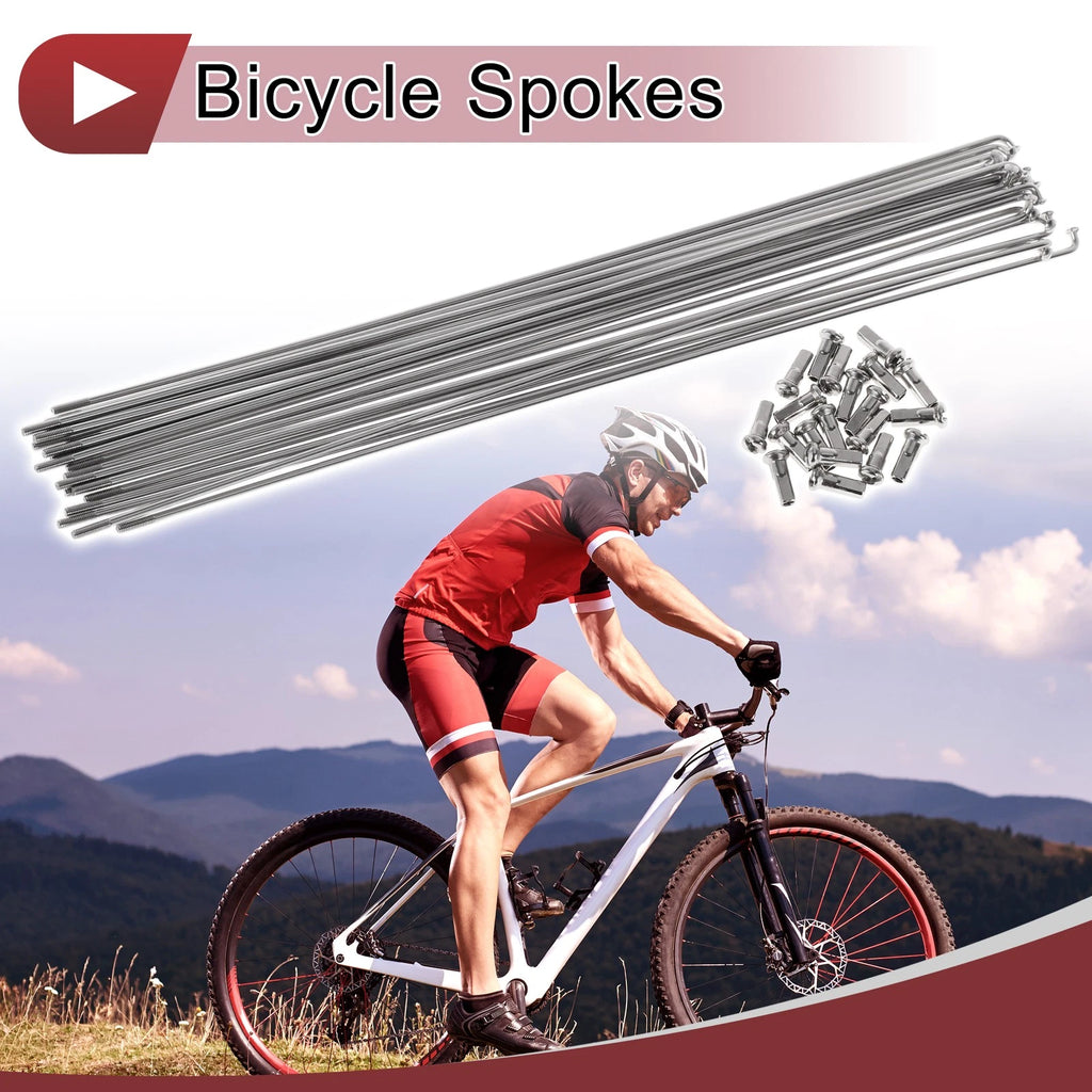 304 Stainless Steel Bicycle Spokes 295mm for 13G Wheel Replacement Kit (20)