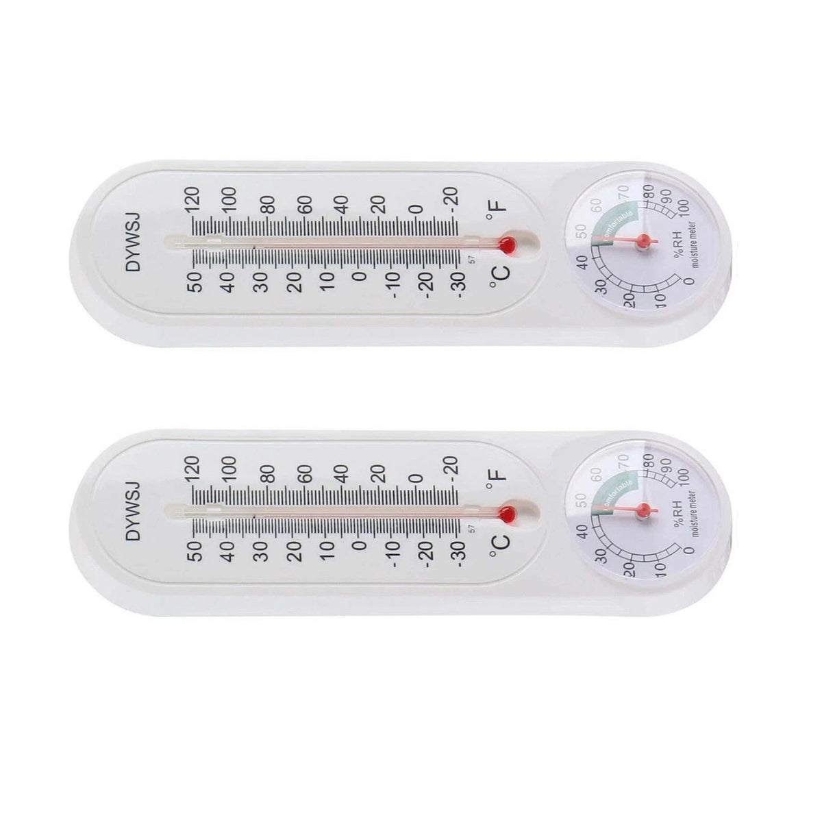 2X Wall Mount Thermometer Hygrometer Mechanical Indoor Outdoor Gauge