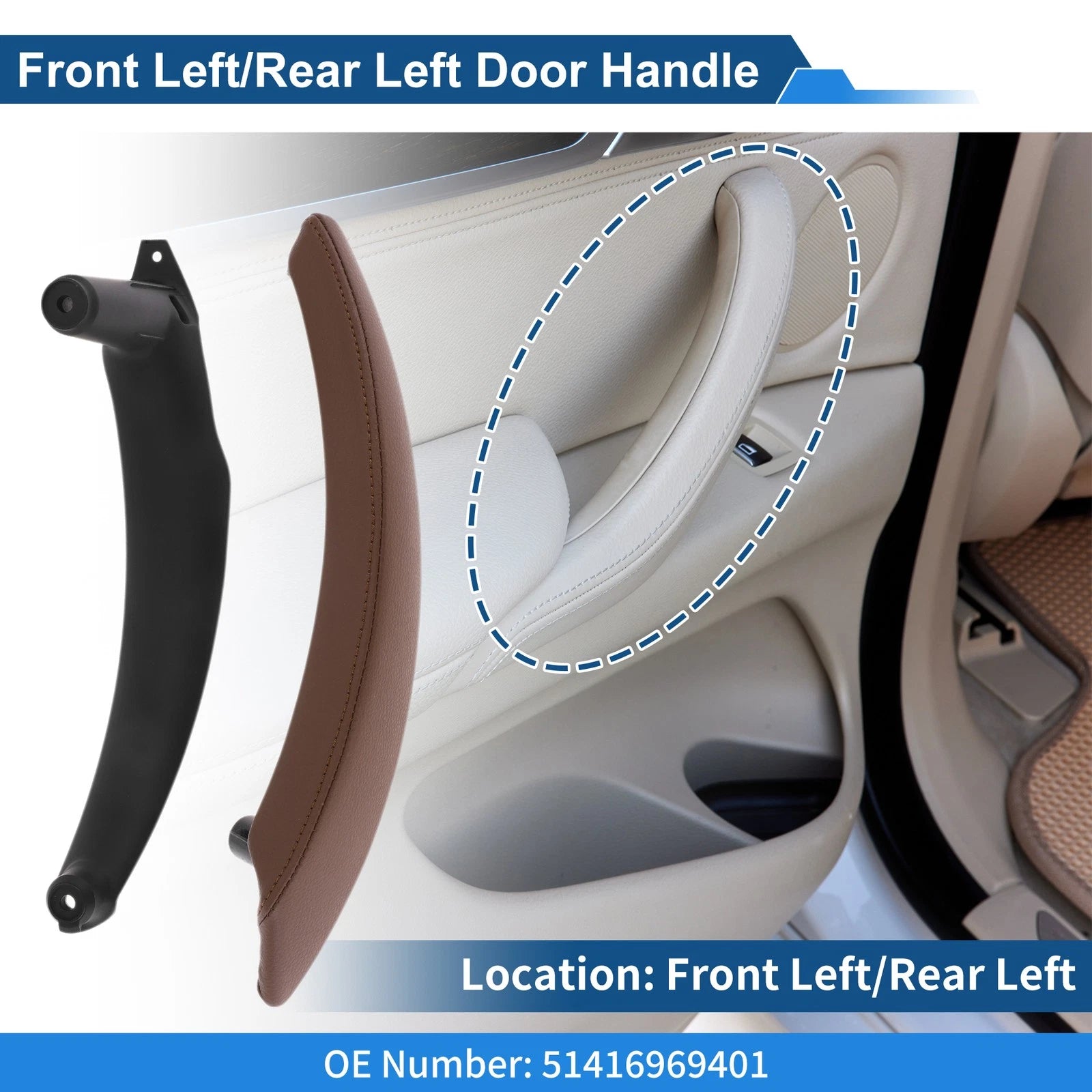 Inner Door Panel Handle Replacement for BMW X5 X6 E70 E71 E72 (2007–2013)