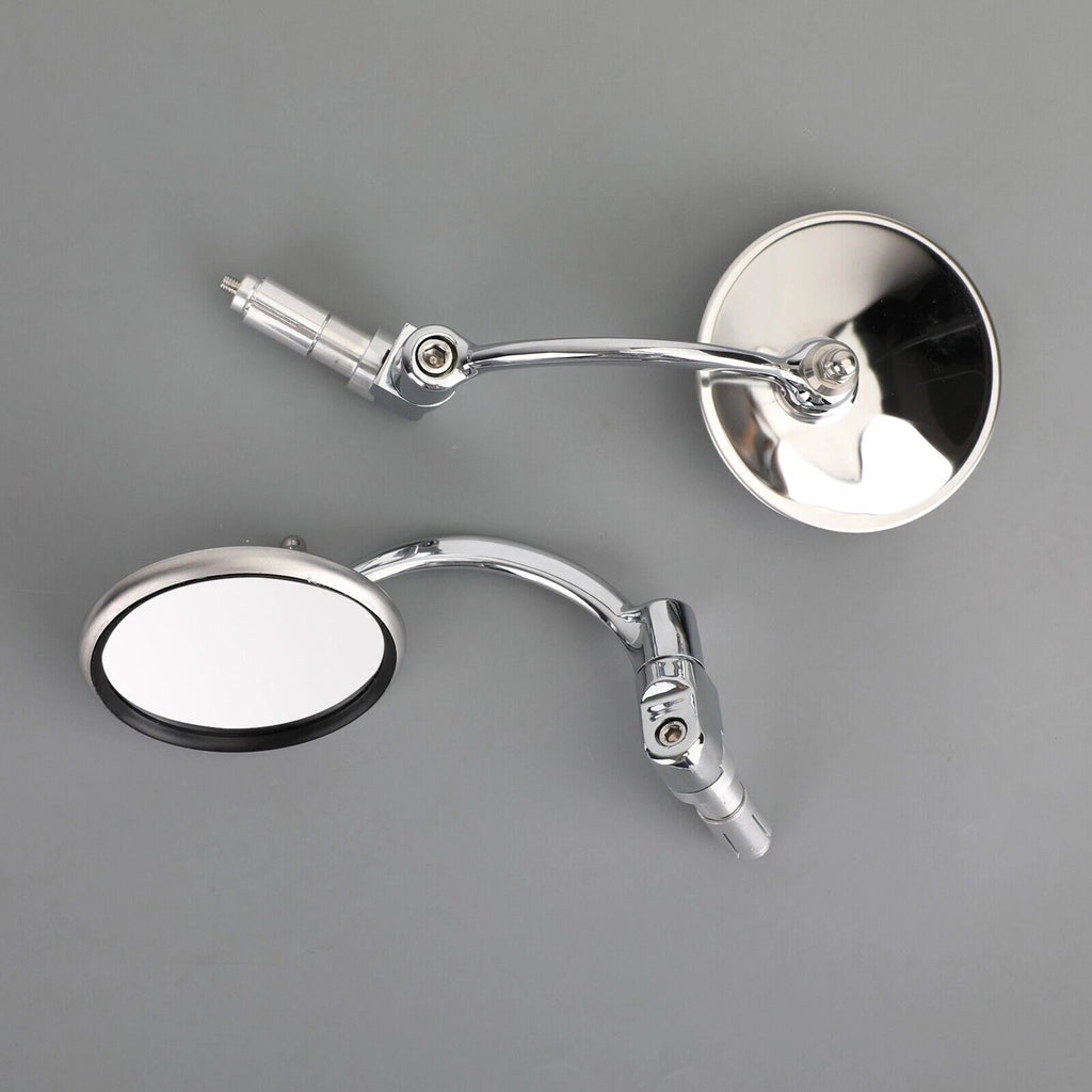 Chrome Handlebar End Mirrors for Motorcycle Cafe Racer (22mm T9)
