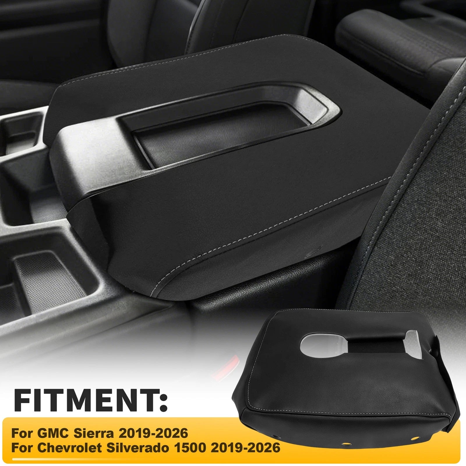 Center Console Armrest Replacement Leather Cover for Chevy Silverado (2019–2026)