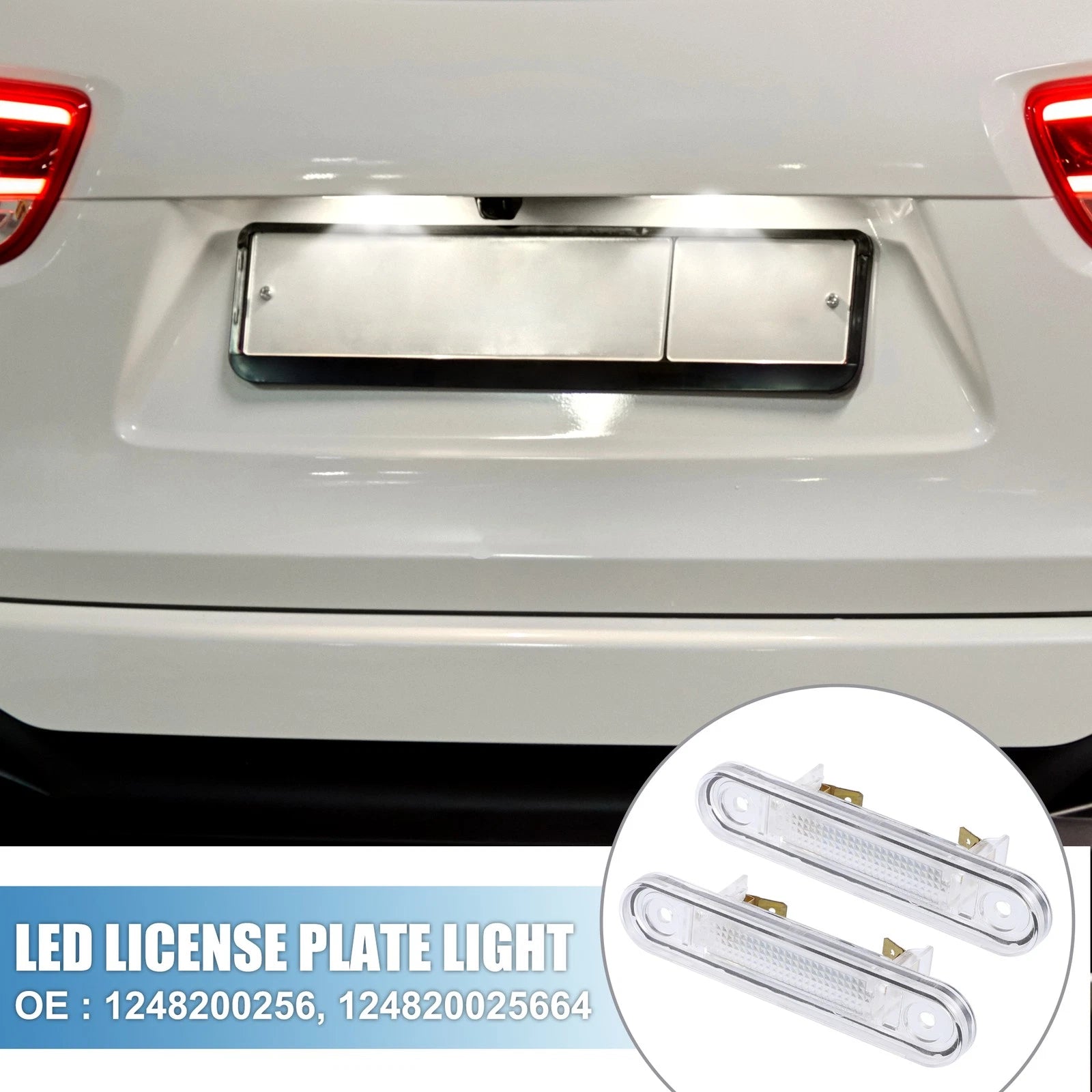 2PCS White LED License Plate Light OEM Replacement for Mercedes-Benz C220 (2015–2021)