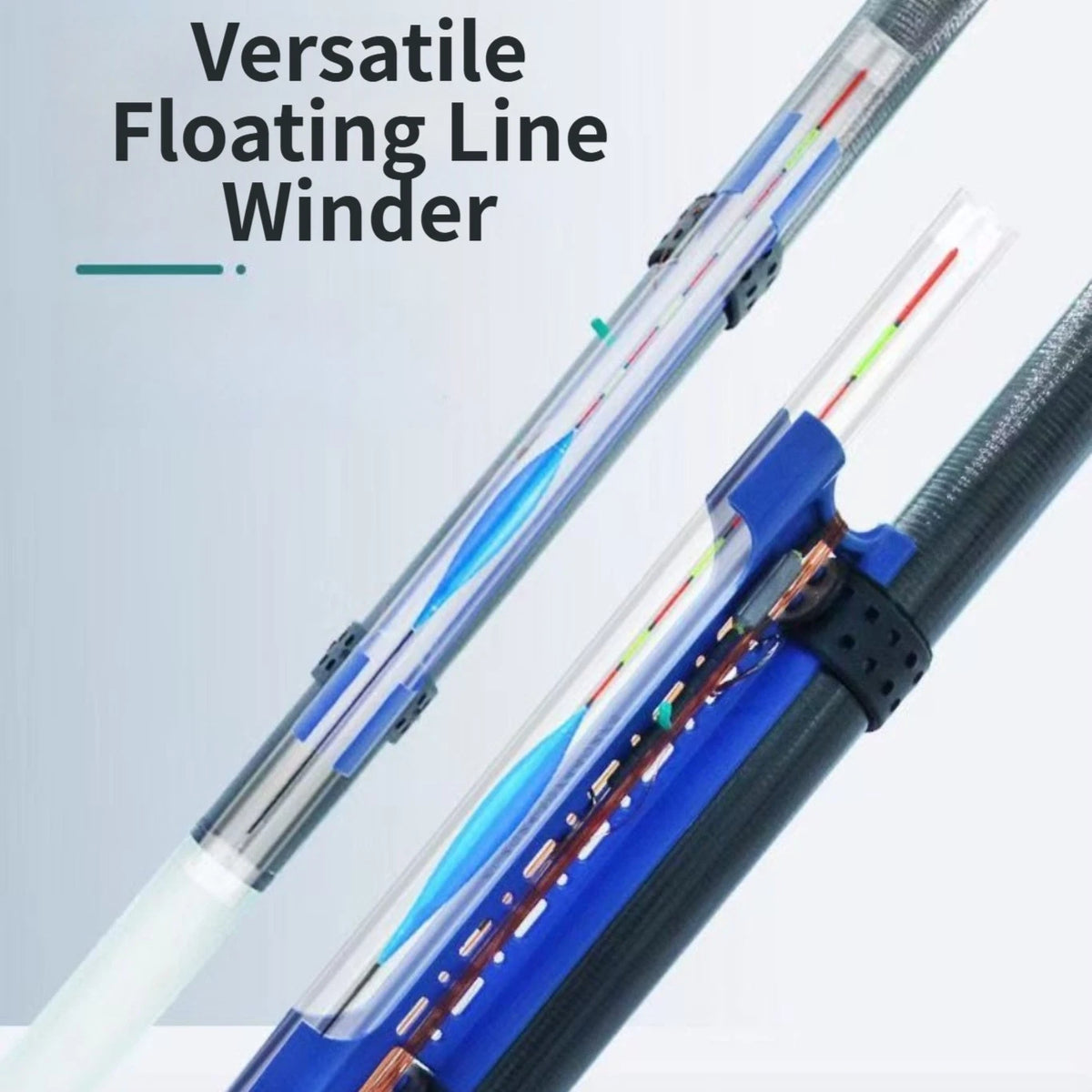 Adjustable Rod Clip with Line Winder for Fishing (15cm x 3cm x 1.4cm)