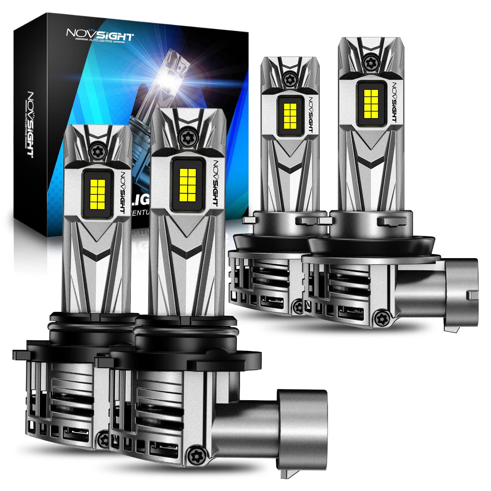 2X NOVSIGHT 9005 H11 LED Headlight Bulb Conversion Kit for High/Low Beam