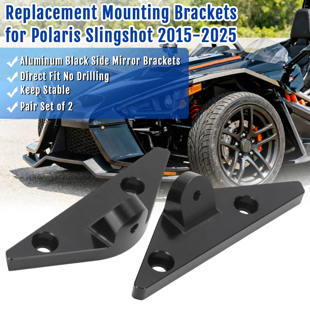 Side Mirrors Mounting Brackets for Polaris Slingshot (2015–2025)