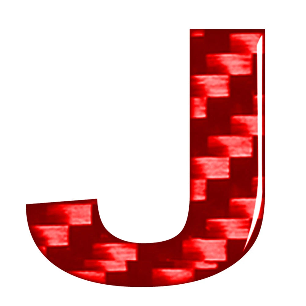 Carbon Red Letter Decals for Car Badge Emblem