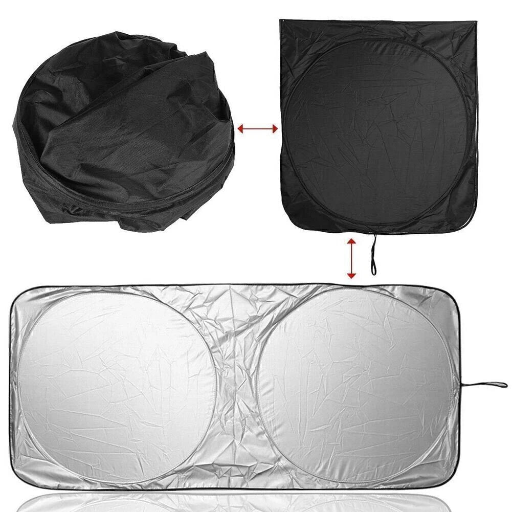 Folding Windshield Sun Shade for Universal Vehicles (Fits Most Models)