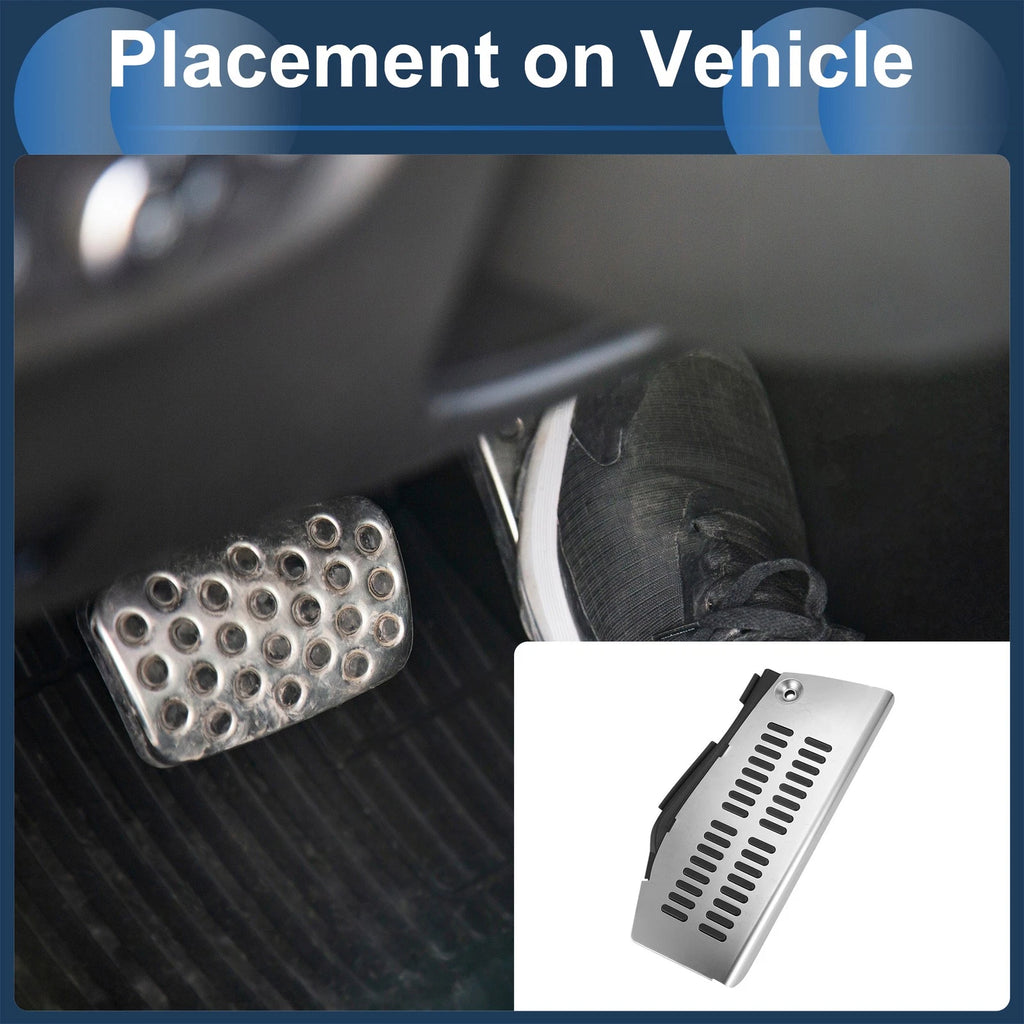 Footrest Pedal Cover Silver Tone Replacement for Volkswagen Polo (2009–2017)