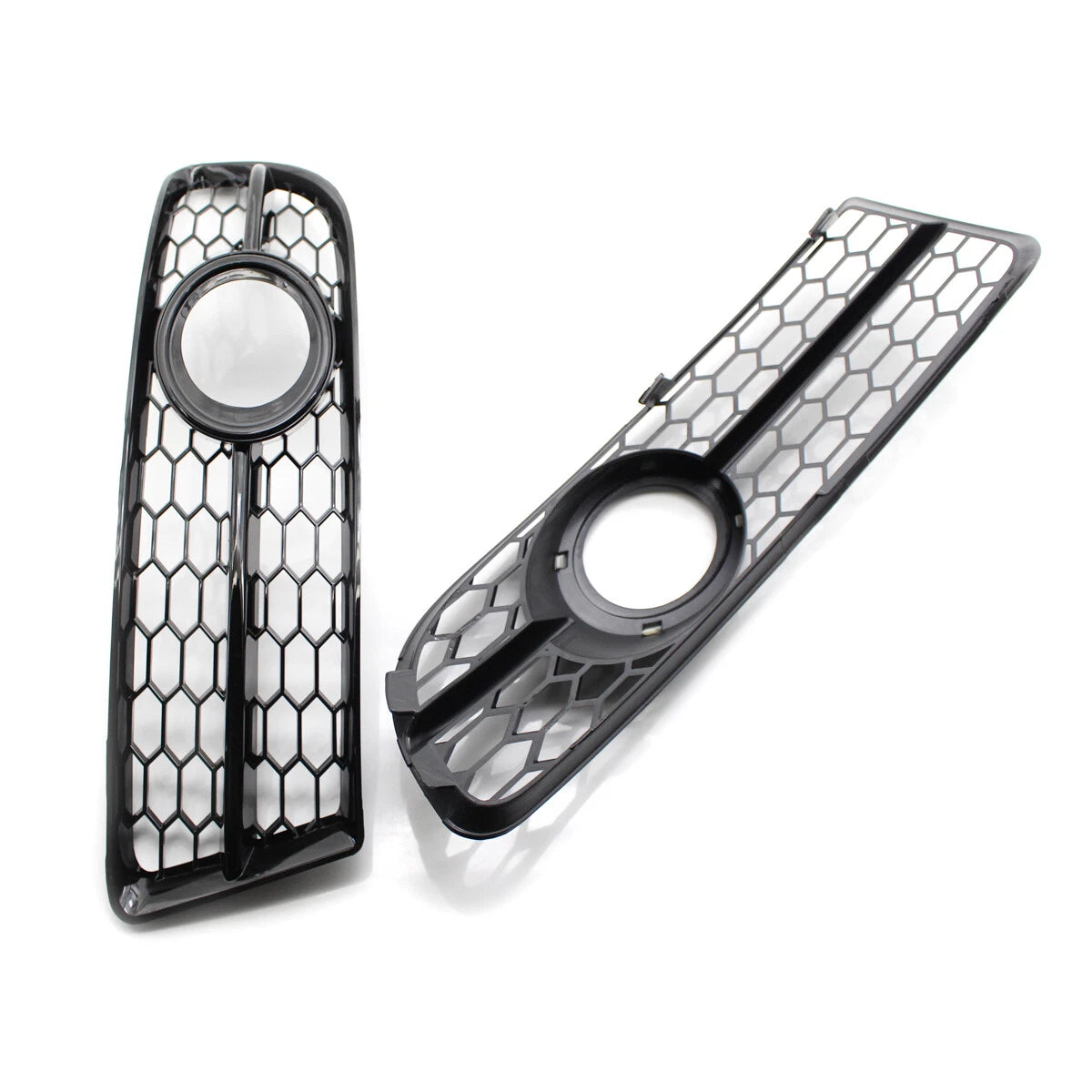2X Honeycomb Lower Fog Light Grille for Audi A4 B7 S-Line S4 (2005–2008) Gloss Black