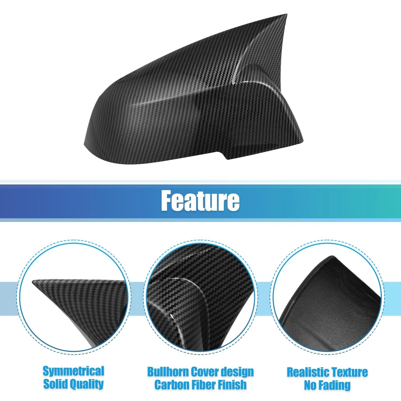 Pair Door Wing Rearview Side Mirror Cover Cap for BMW