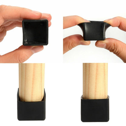 12X Chair Leg Caps for Square Tables - PVC Feet Protectors