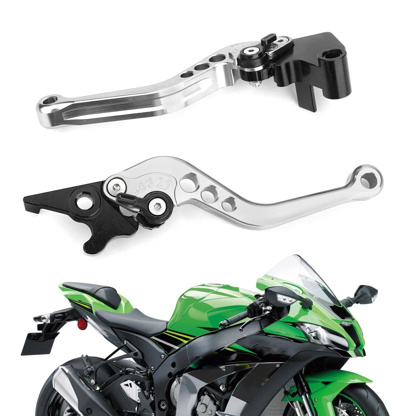 Aluminum Brake Clutch Levers for Kawasaki Ninja 250 300 (2013–2018) Silver T9