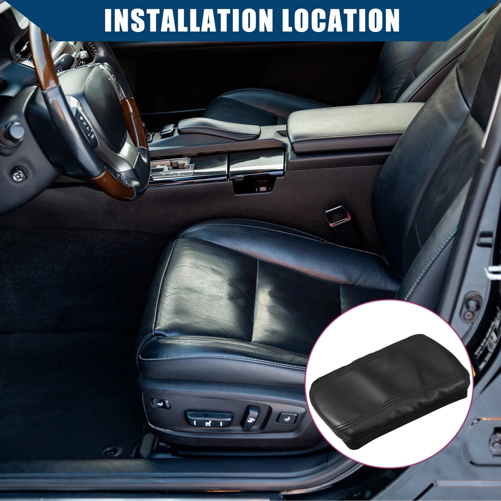 Center Console Armrest Cover for Volkswagen Jetta (2012–2018) Black
