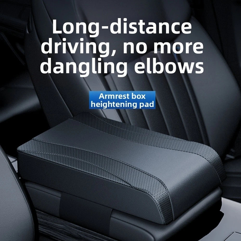 Leather Armrest Pad for Car with Memory Foam Cushion (Universal Fit)