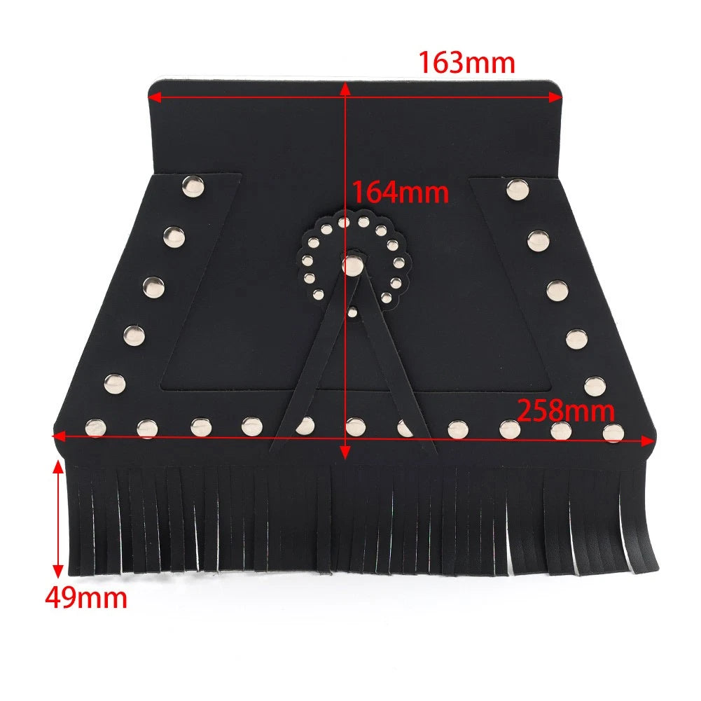 Rear Fender Mud Flap for Harley Motorcycle (with Fringe, Red)