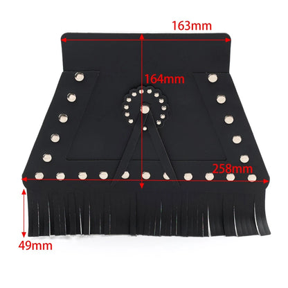 Rear Fender Mud Flap for Harley Motorcycle (with Fringe, Red)