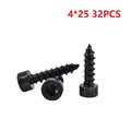 32pcs 25mm Hex Cap Head Self Tapping Screws Carbon Steel (Tools)