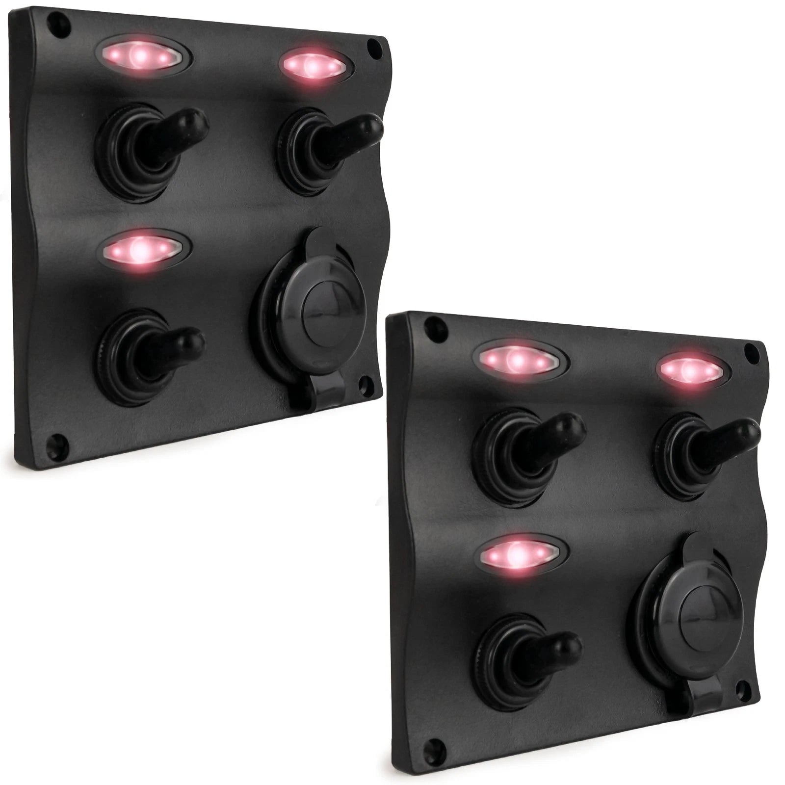 2X Toggle Switch Panel with Power Socket for Universal Use
