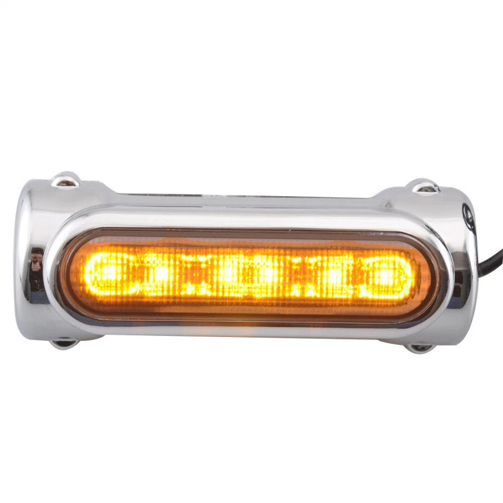 2X Chrome 1.25" Motorcycle Highway Crash Bar LED Turn Signal Lights