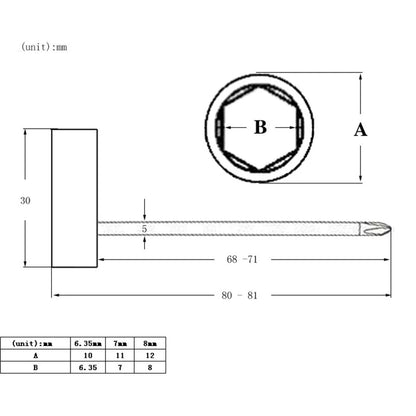 8mm Truss Rod Wrench for Adjustable Guitar (Portable)