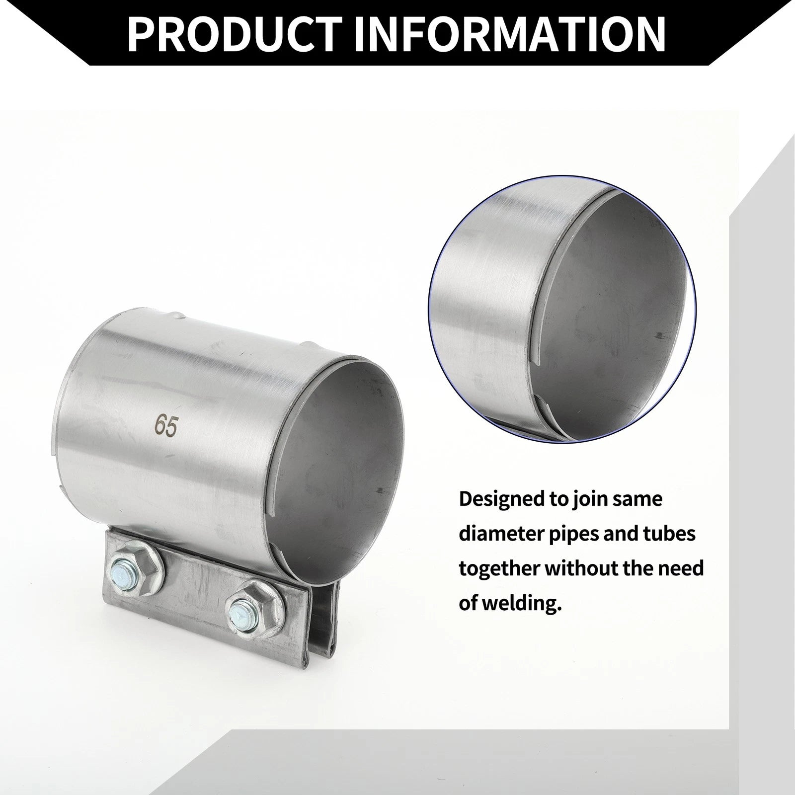 Exhaust Pipe Clamp for Car (2.56" 87mm)