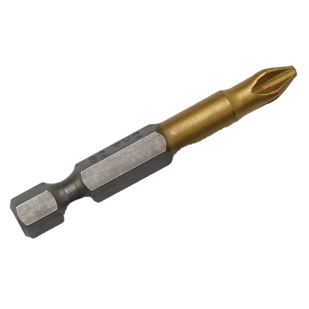 5PCS PH2 50mm Coated Electric Screwdriver Bit 1/4in Hex Shank