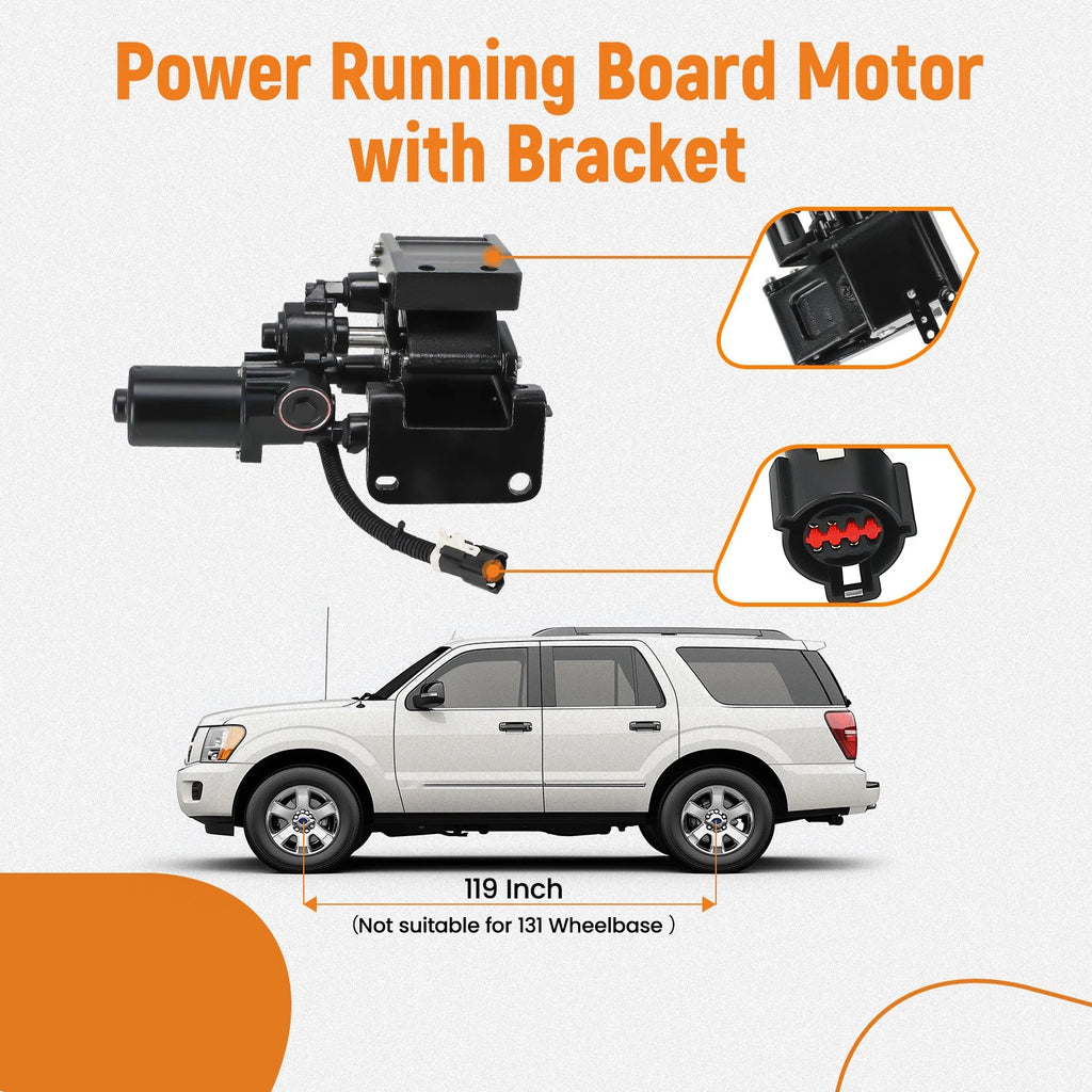 Right Power Running Board Motor & Bracket for Ford Expedition Navigator (2007–2014)