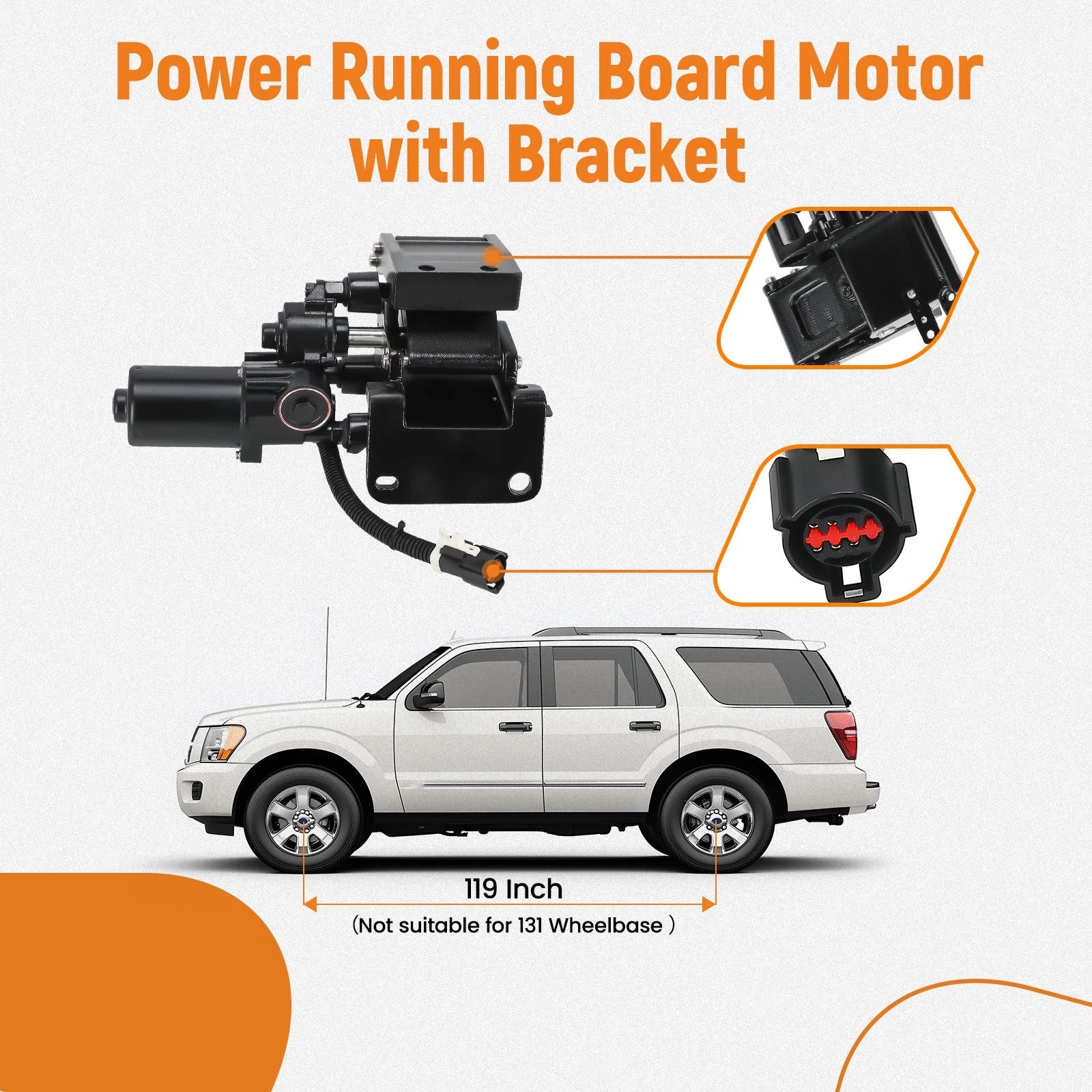 Right Power Running Board Motor & Bracket for Ford Expedition Navigator (2007–2014)