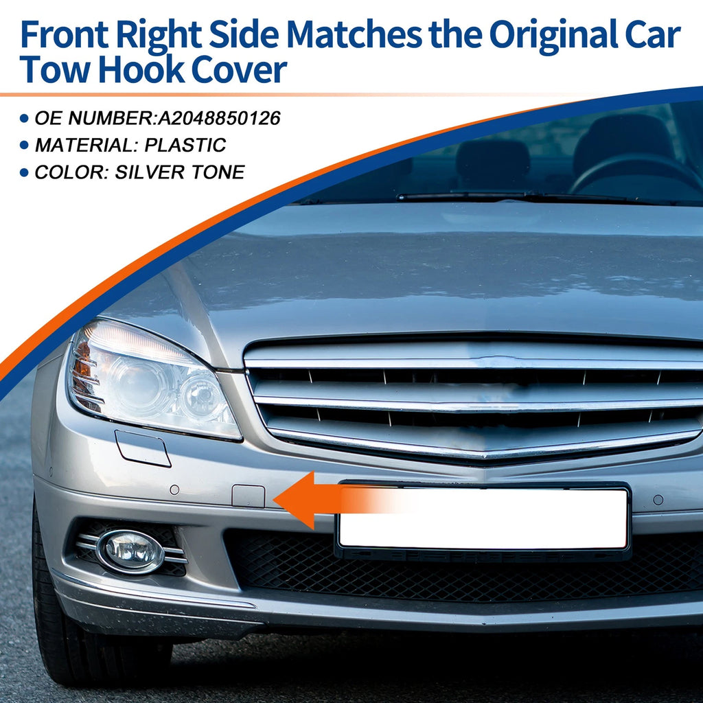 Front Right Tow Hook Cover Replacement for Mercedes-Benz C-Class W204 (2008–2011)