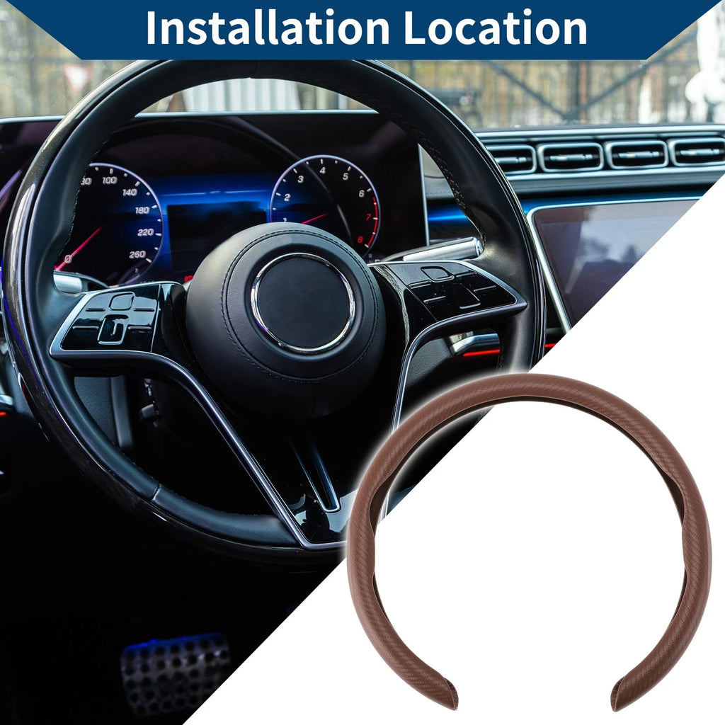 Rubber Steering Wheel Cover for Car (14.96", Brown)