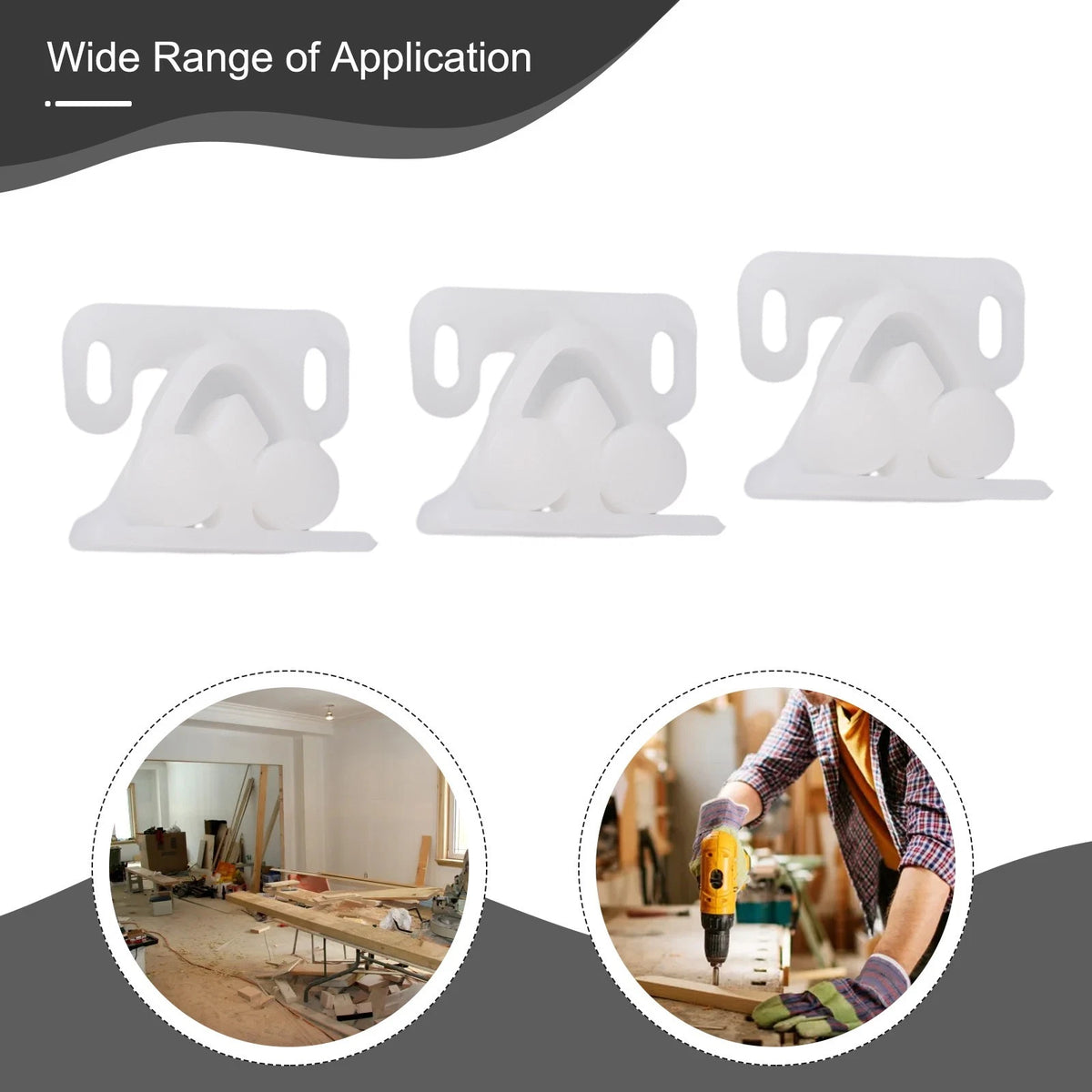 Set of 3 Marine Boat Door Roller Catches - ABS Plastic
