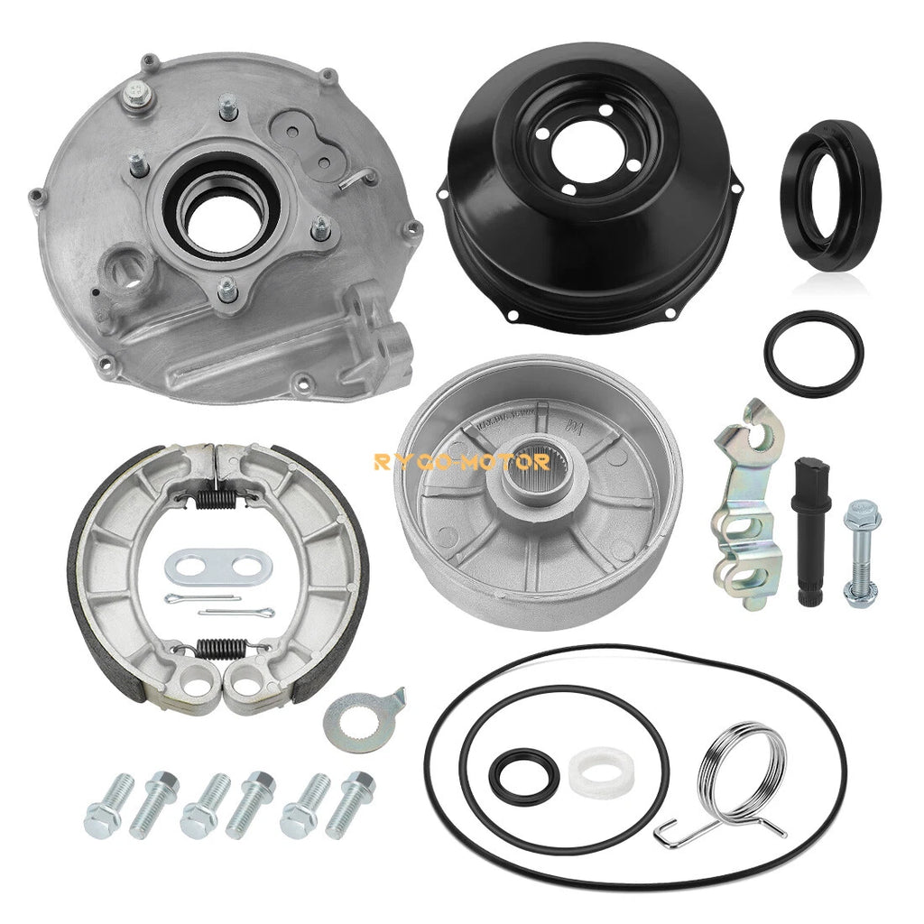 Rear Brake Drum Hub Plate Cover Shoes Bearing Seals for Honda Rancher 420 (2007–2023)