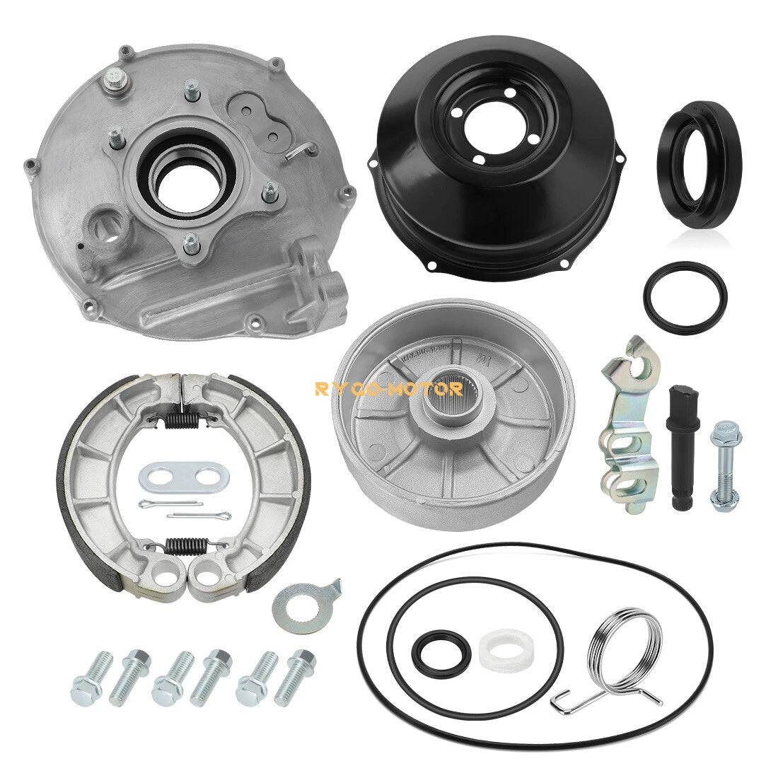 Rear Brake Drum Hub Plate Cover Shoes Bearing Seals for Honda Rancher 420 (2007–2023)