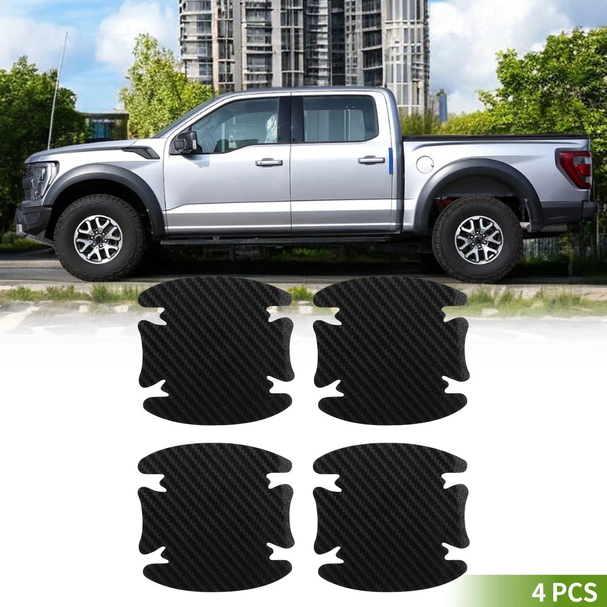 Car Door Handle Bowl Sticker for Universal Vehicles (92x98mm) - Black