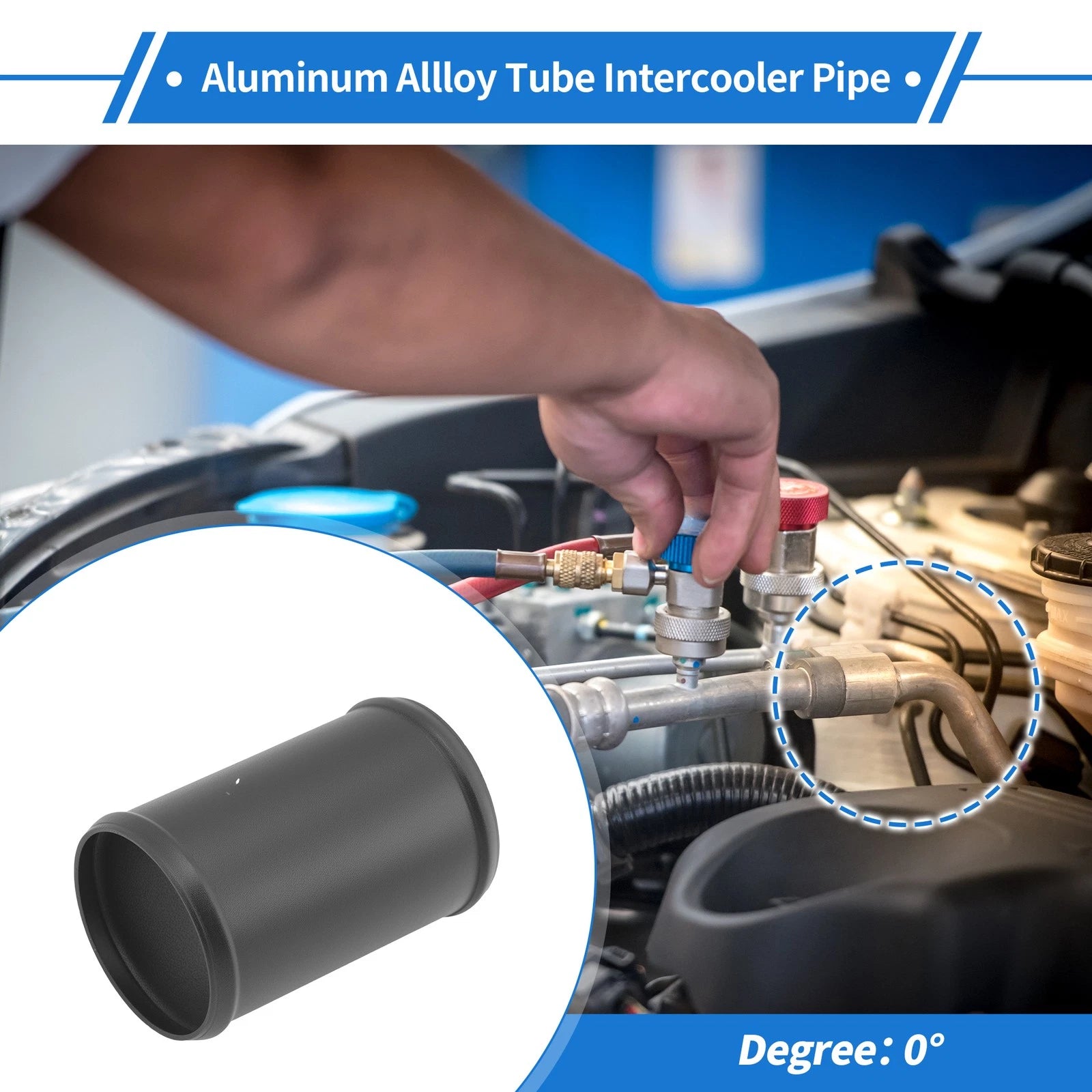 2.99" OD Intercooler Pipe for Sand Blasting (5" Length, 0° Angle)
